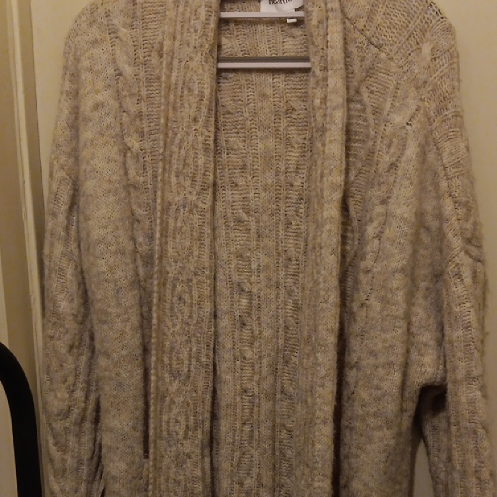 Heartloom Beige Cable Knit Cardigan